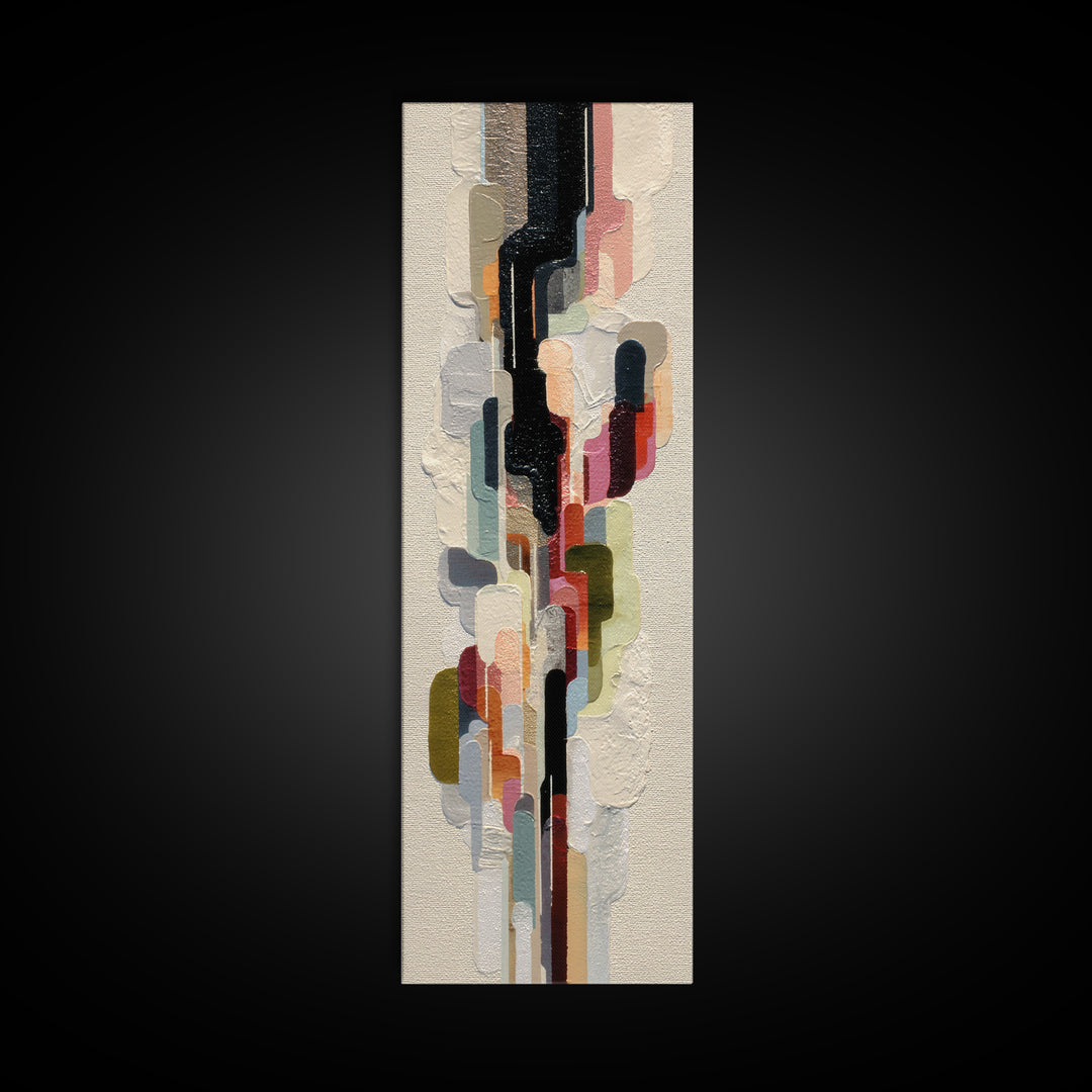 Contemporary Abstract with Layered Pigments and Energetic Framed Canvas Print, Art, Resin Art, Living Room Decor, Fine Art, ART-1x3-62