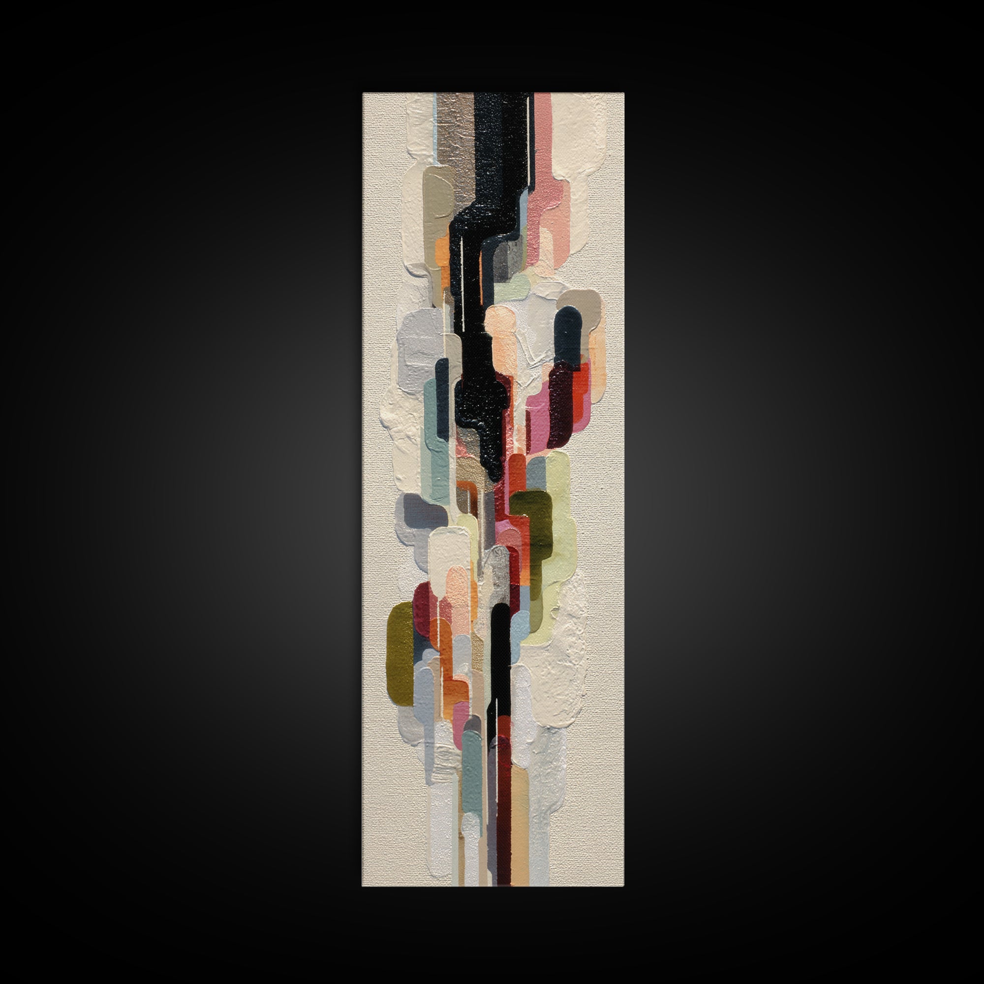 Contemporary Abstract with Layered Pigments and Energetic Framed Canvas Print, Art, Resin Art, Living Room Decor, Fine Art, ART-1x3-62