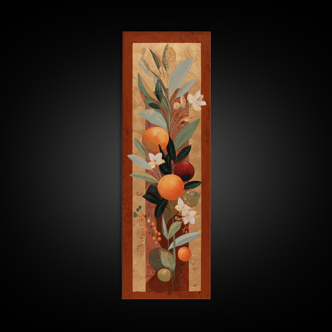Bold Pop Fruit Composition Framed Canvas Print, Art, Digital Art, Living Room Decor, Oil Painting, Abstract Art, ART-1x3-76