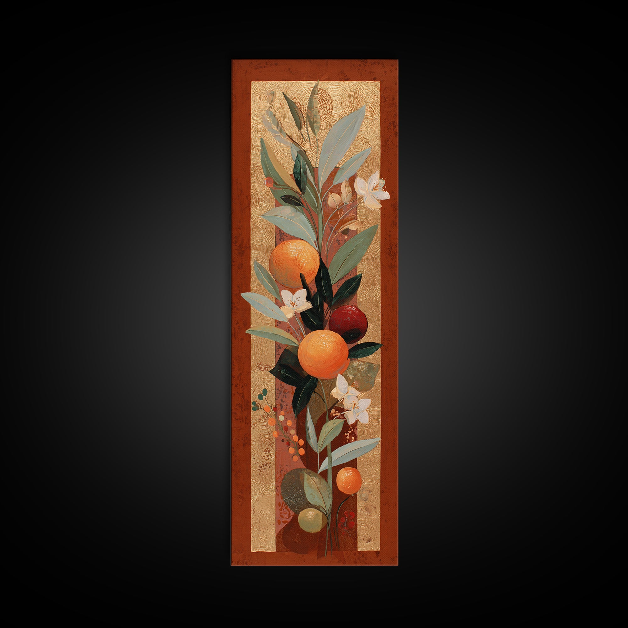 Bold Pop Fruit Composition Framed Canvas Print, Art, Digital Art, Living Room Decor, Oil Painting, Abstract Art, ART-1x3-76