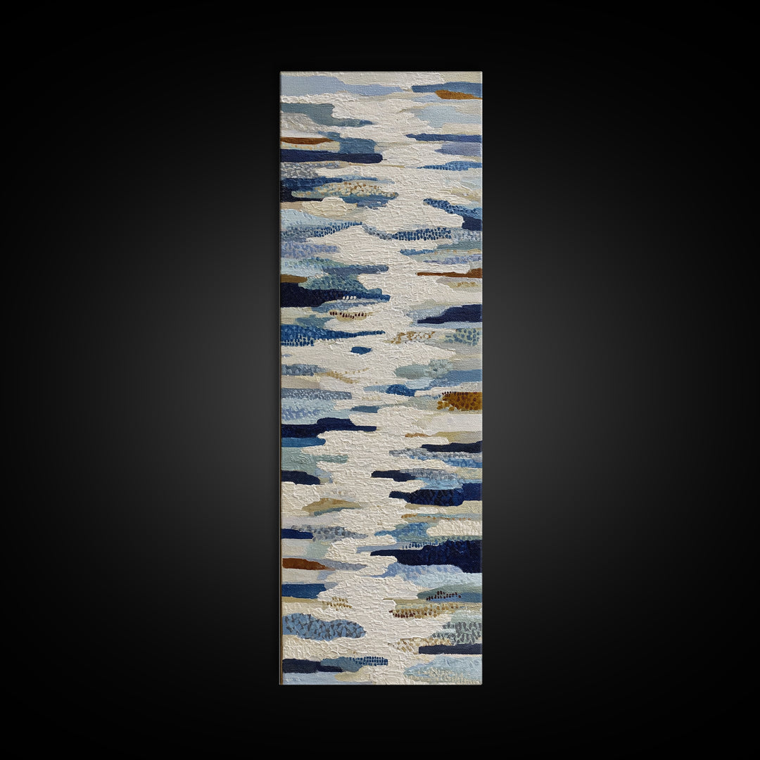 Abstract Water Forms Framed Canvas Print, Art, Wall Art Prints, Living Room Decor, Fine Art, Ai Art, Textured Wall Art, ART-1x3-79