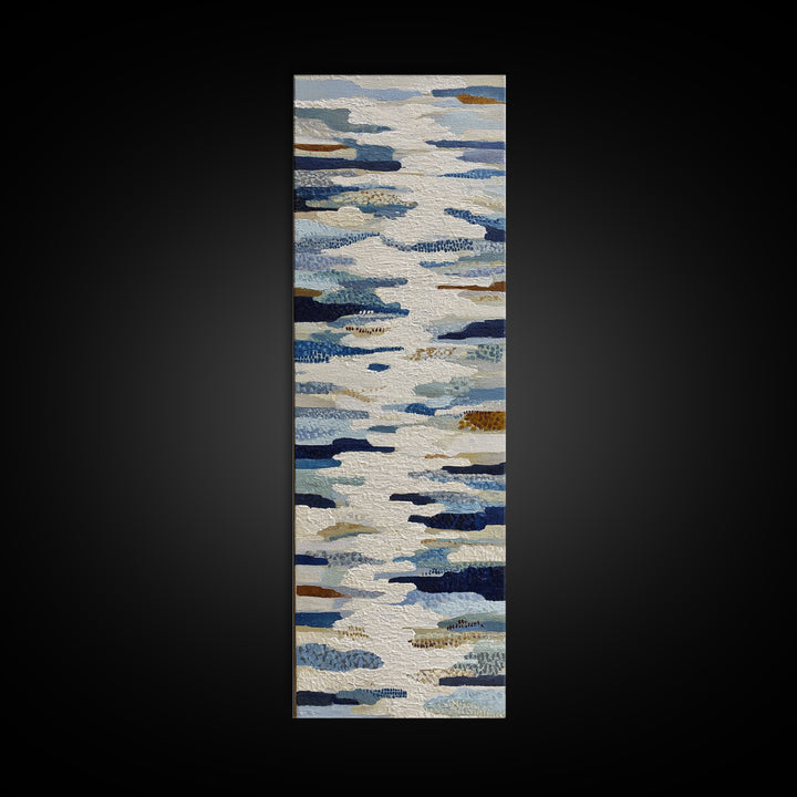 Abstract Water Forms Framed Canvas Print, Art, Wall Art Prints, Living Room Decor, Fine Art, Ai Art, Textured Wall Art, ART-1x3-79