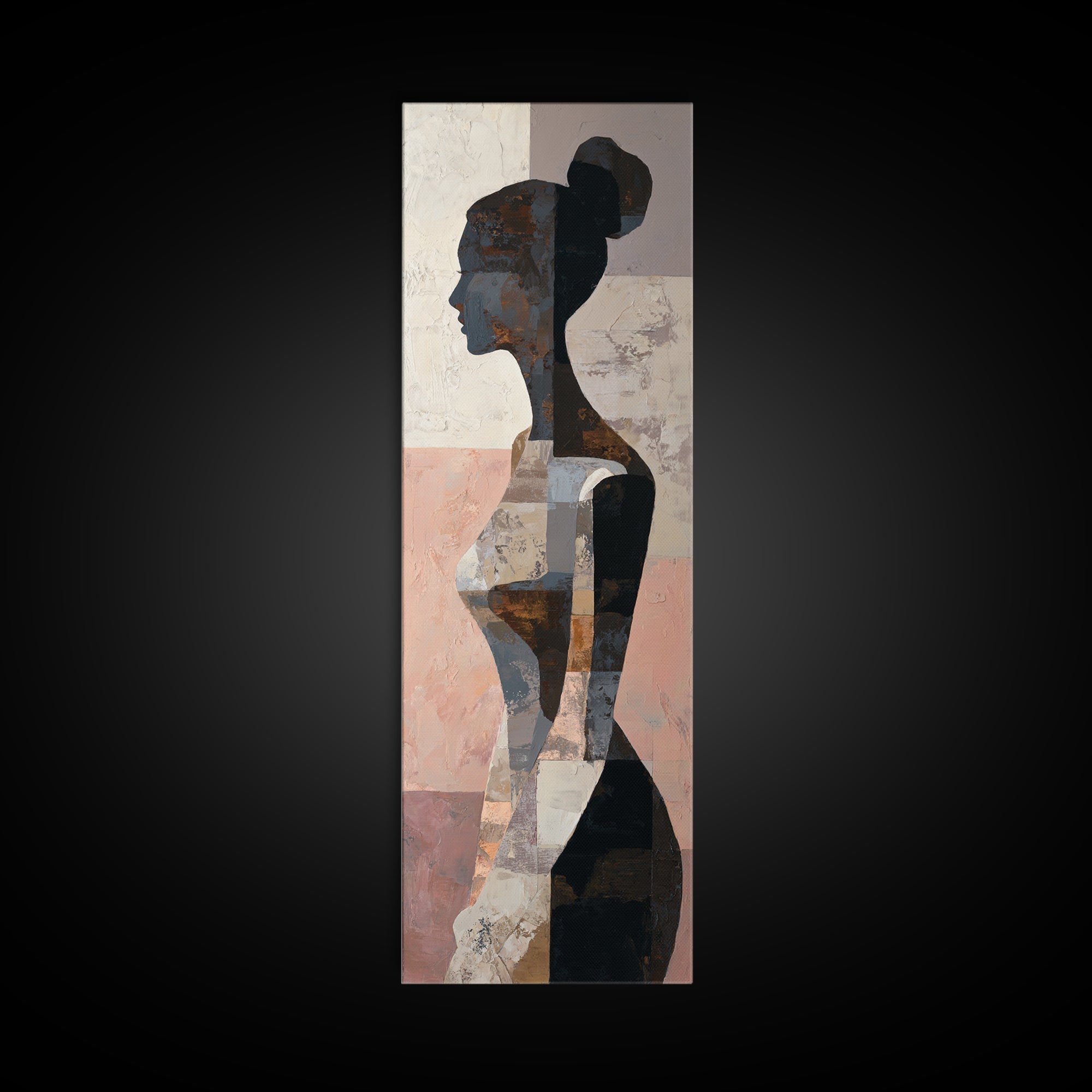 Simple Monochrome Figure Study Framed Canvas Print, Art, Digital Wall Art, Living Room Decor, Fine Art, Framed Art, ART-1x3-96