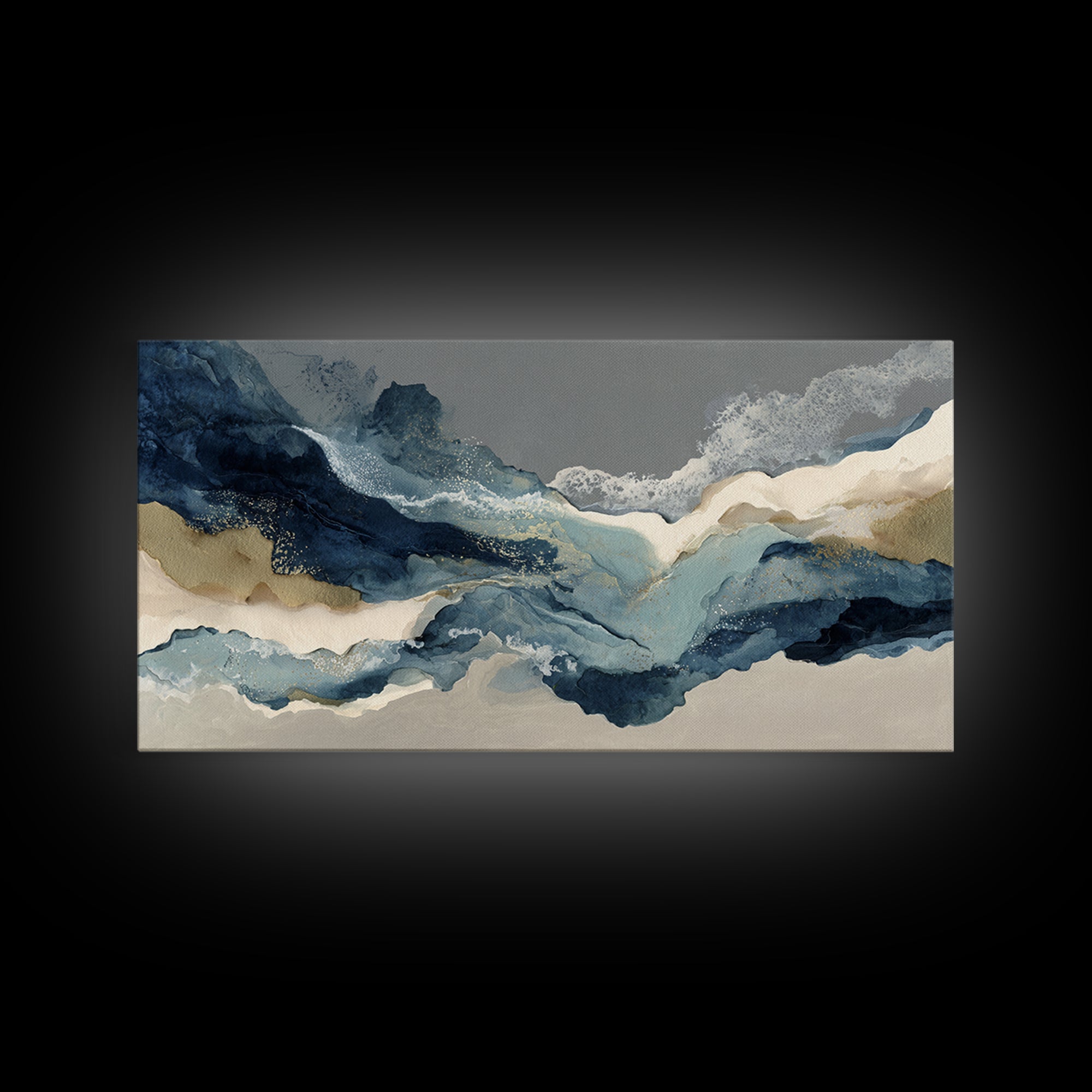 Modern Sculptural Shapes Rendered as Painted Forms Canvas Print, Art, Wall Decor, Living Room Decor, Fine Art, ART-2x1-2