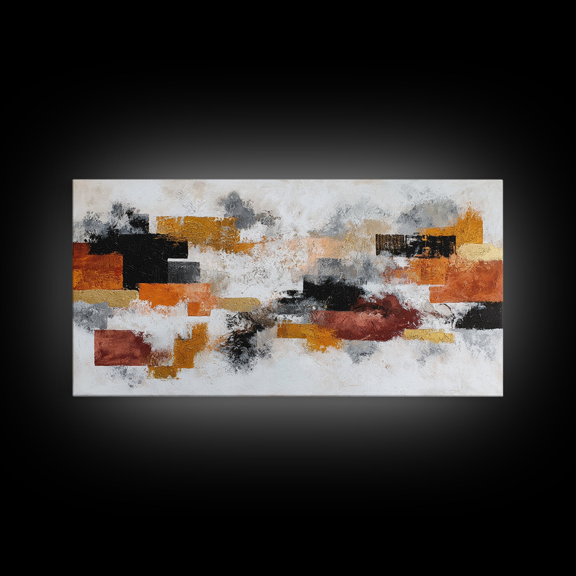 Contemporary Abstract with Layered Pigments and Energetic Canvas Print, Art, Gallery Decor, Living Room Decor, Abstract Art, ART-2x1-22