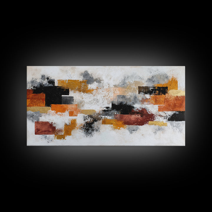 Contemporary Abstract with Layered Pigments and Energetic Canvas Print, Art, Gallery Decor, Living Room Decor, Abstract Art, ART-2x1-22