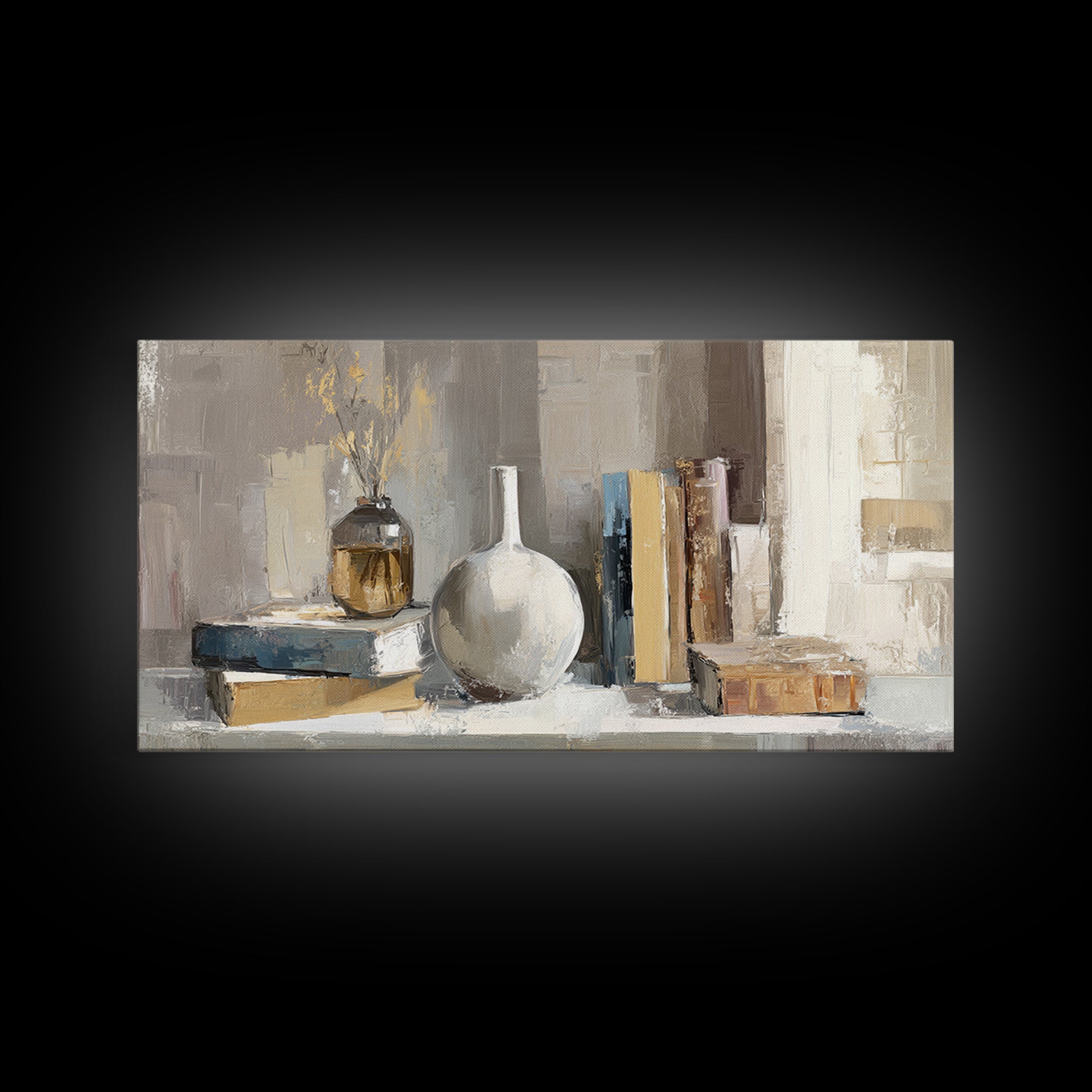 Sunlit Interior Still Life Framed Canvas Print, Art, Modern Decor, Living Room Decor, Fine Art, Art Prints, Digital Art, ART-2x1-34