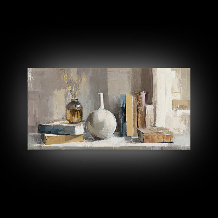 Sunlit Interior Still Life Framed Canvas Print, Art, Modern Decor, Living Room Decor, Fine Art, Art Prints, Digital Art, ART-2x1-34
