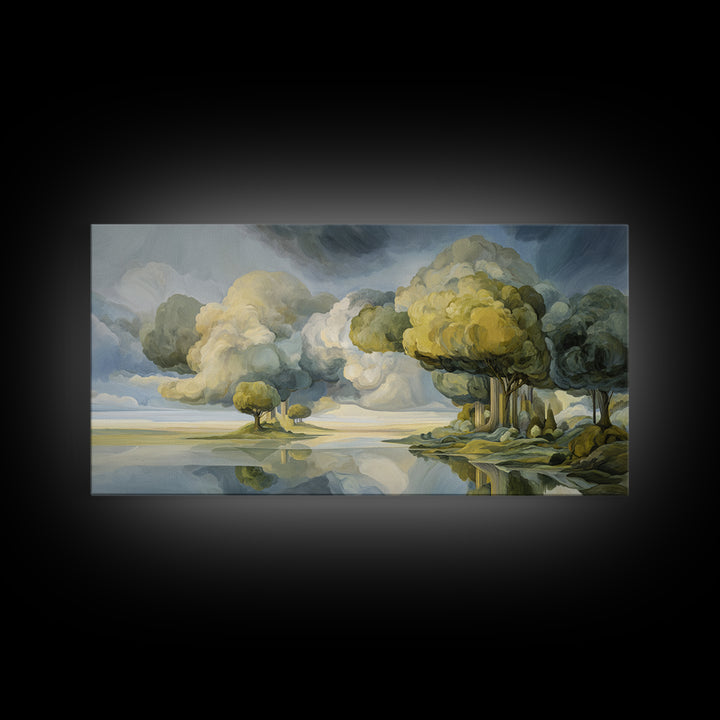 Surreal Dream Landscape Framed Canvas Print, Art, Large Wall Art, Living Room Decor, Fine Art, Prints Wall Art, ART-2x1-55