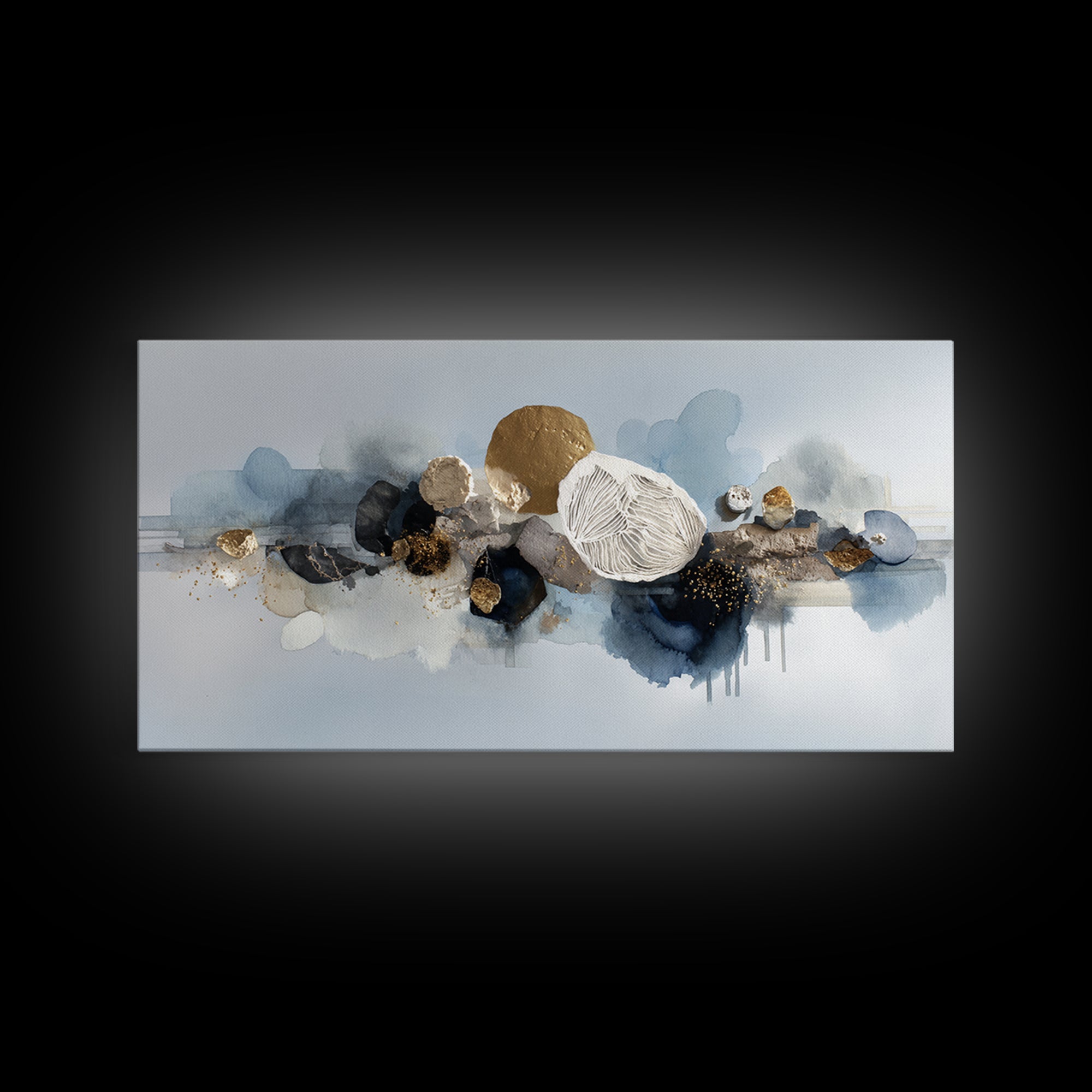 Modern Sculptural Shapes Rendered as Painted Forms Canvas Print, Art, Contemporary Art, Living Room Decor, Abstract Art, ART-2x1-74