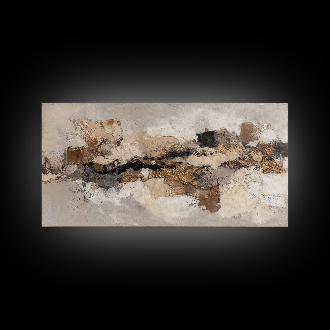 Textured Neutral Abstraction Framed Canvas Print, Art, Art Prints, Living Room Decor, Abstract Art, Framed Wall Art, ART-2x1-81