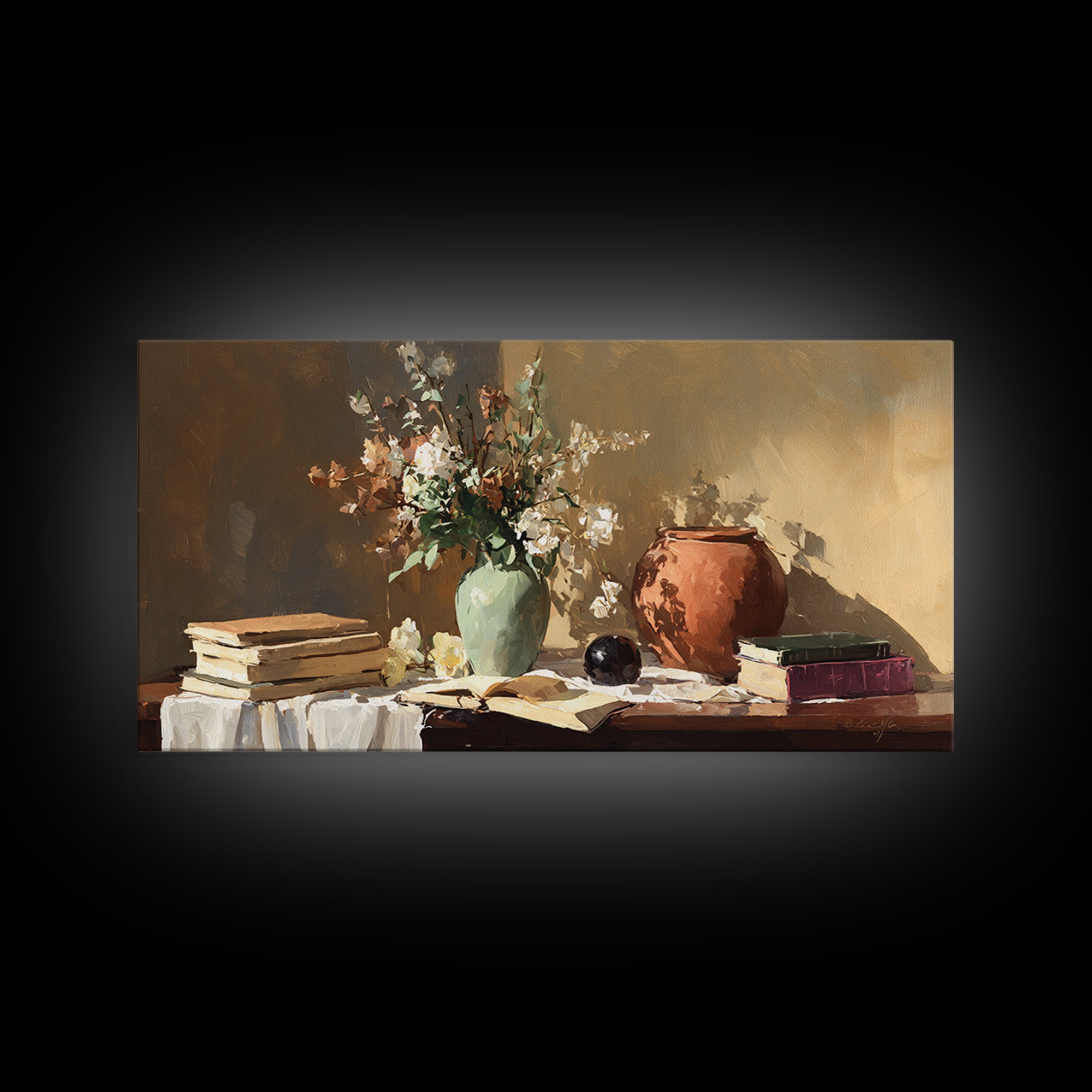 Sunlit Interior Still Life Canvas Print, Art, Room Decor, Living Room Decor, Fine Art, Art Commission, Digital Wall Art, ART-2x1-82