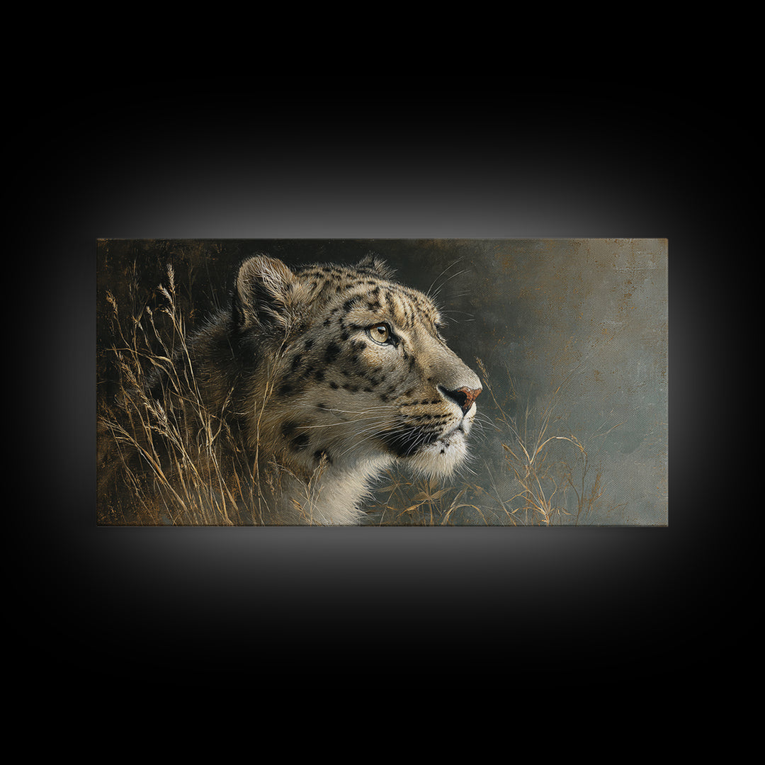 Elegant Animal Portrait Framed Canvas Print, Art, Textured Painting, Living Room Decor, Fine Art, Digital Wall Art, ART-2x1-86