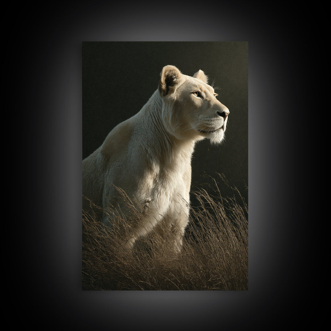 Elegant Animal Portrait Framed Canvas Print, Art, Home Decor, Living Room Decor, Fine Art, Minimalist Decor, ART-2x3-2