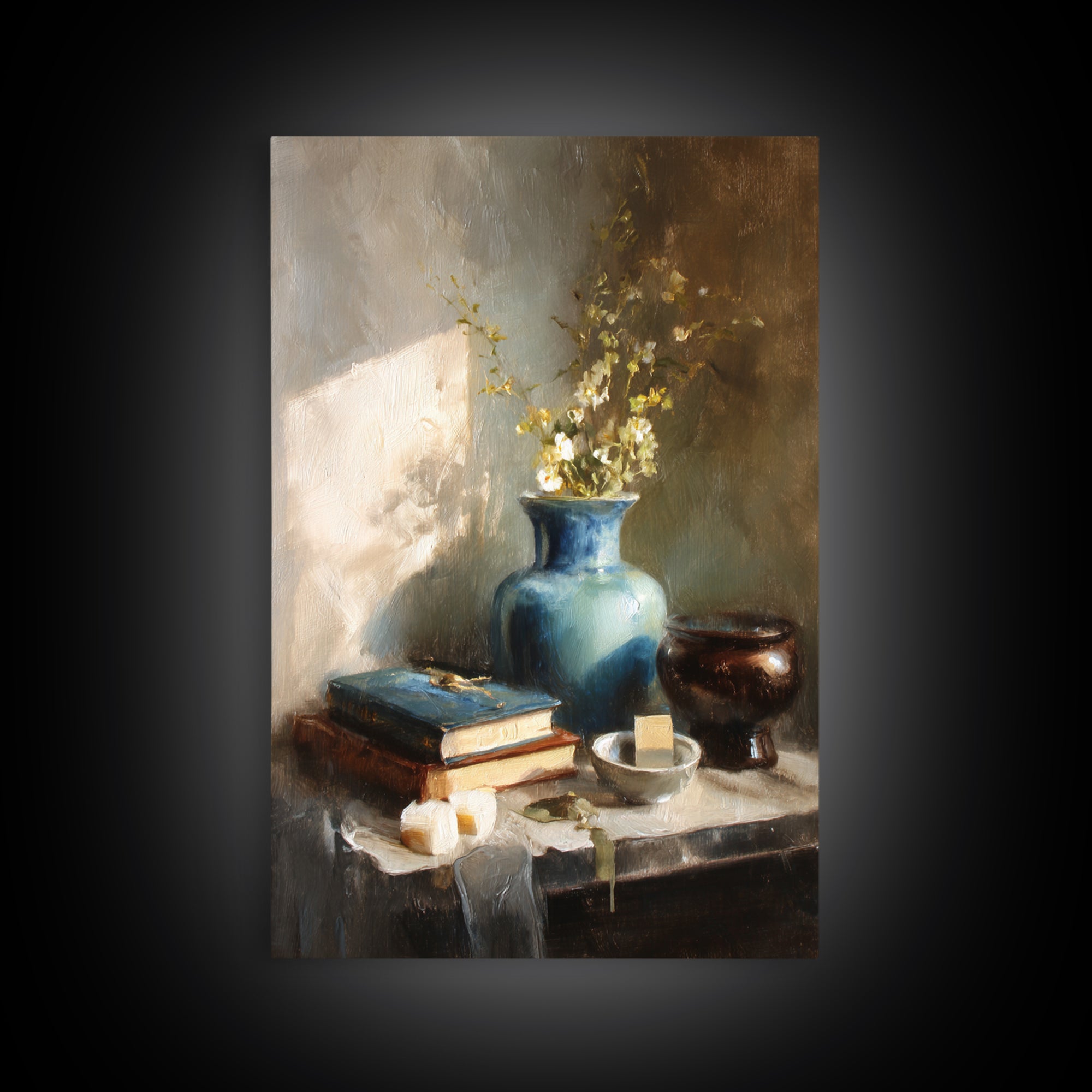 Sunlit Interior Still Life Framed Canvas Print, Art, Fine Art Print, Living Room Decor, Fine Art, Digital Art, ART-2x3-22