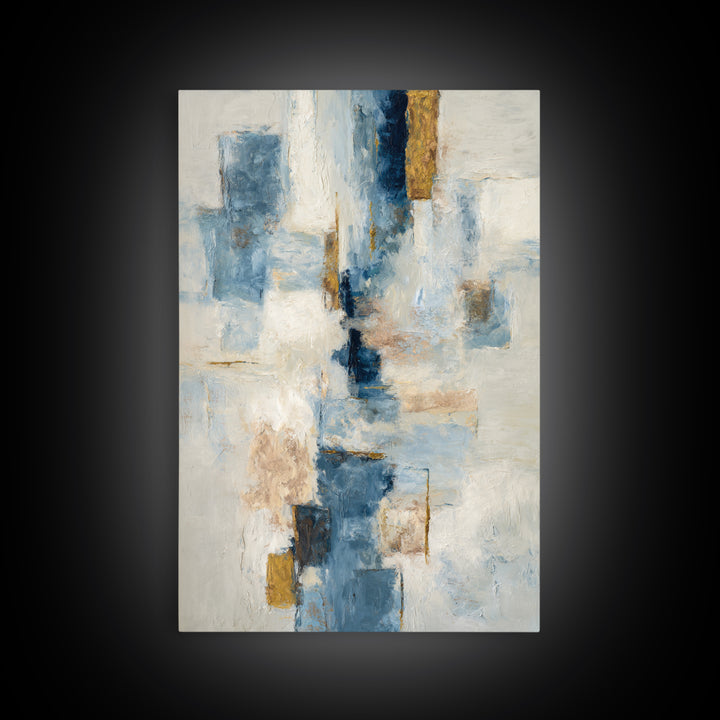 Modern Sculptural Shapes Rendered as Painted Forms Framed Canvas Print, Art, Luxury Decor, Living Room Decor, Abstract Art, ART-2x3-38