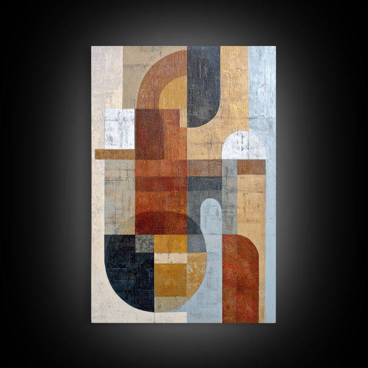 Geometric Color Study Framed Canvas Print, Art, Textured Painting, Living Room Decor, Fine Art, Digital Wall Art, ART-2x3-41
