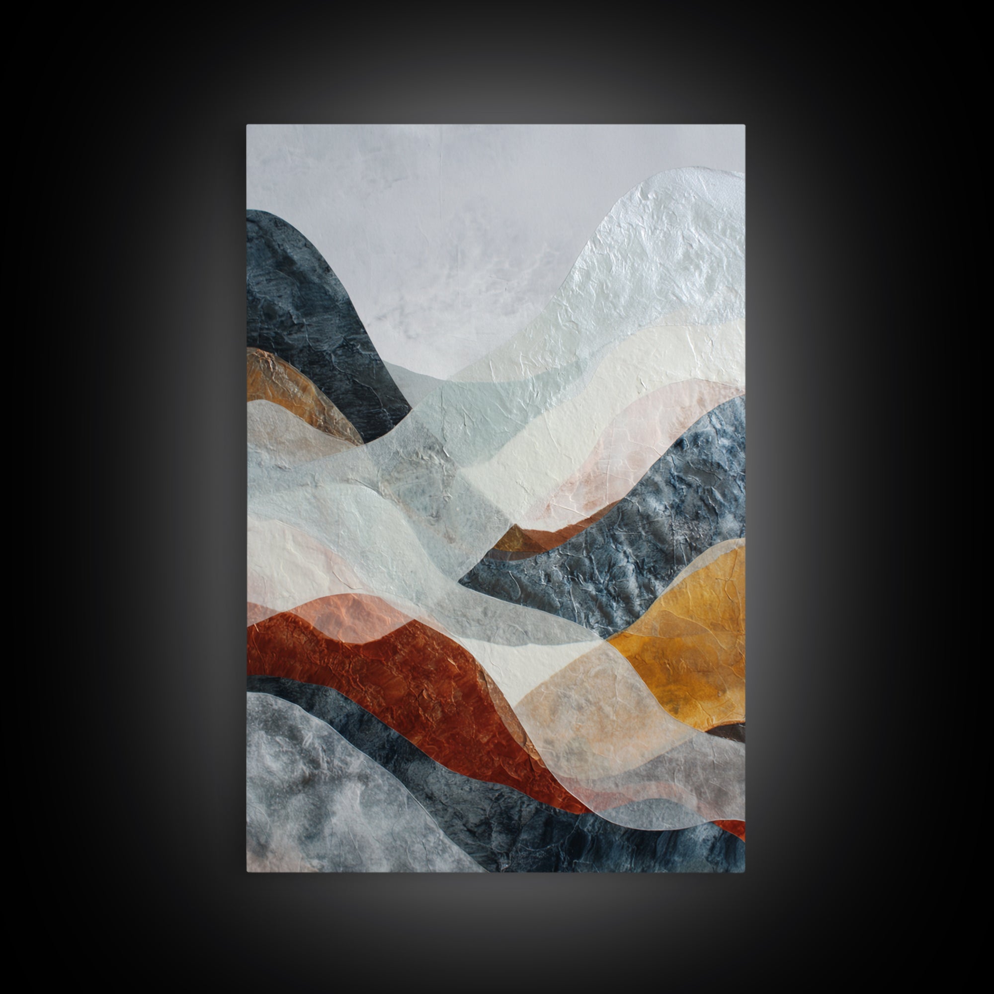 Contemporary Abstract with Layered Pigments and Energetic Canvas Print, Art, Contemporary Art, Living Room Decor, Abstract Art, ART-2x3-58