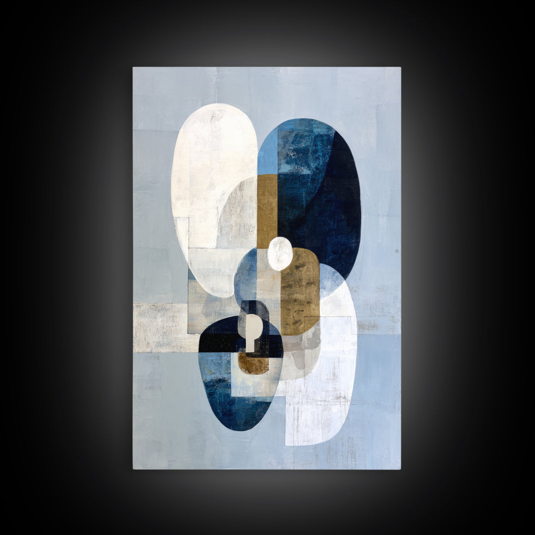 Modern Sculptural Shapes Rendered as Painted Forms Canvas Print, Art, Wall Art, Living Room Decor, Fine Art, ART-2x3-62
