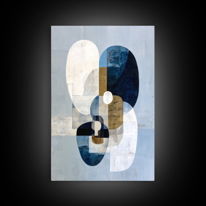 Modern Sculptural Shapes Rendered as Painted Forms Canvas Print, Art, Wall Art, Living Room Decor, Fine Art, ART-2x3-62
