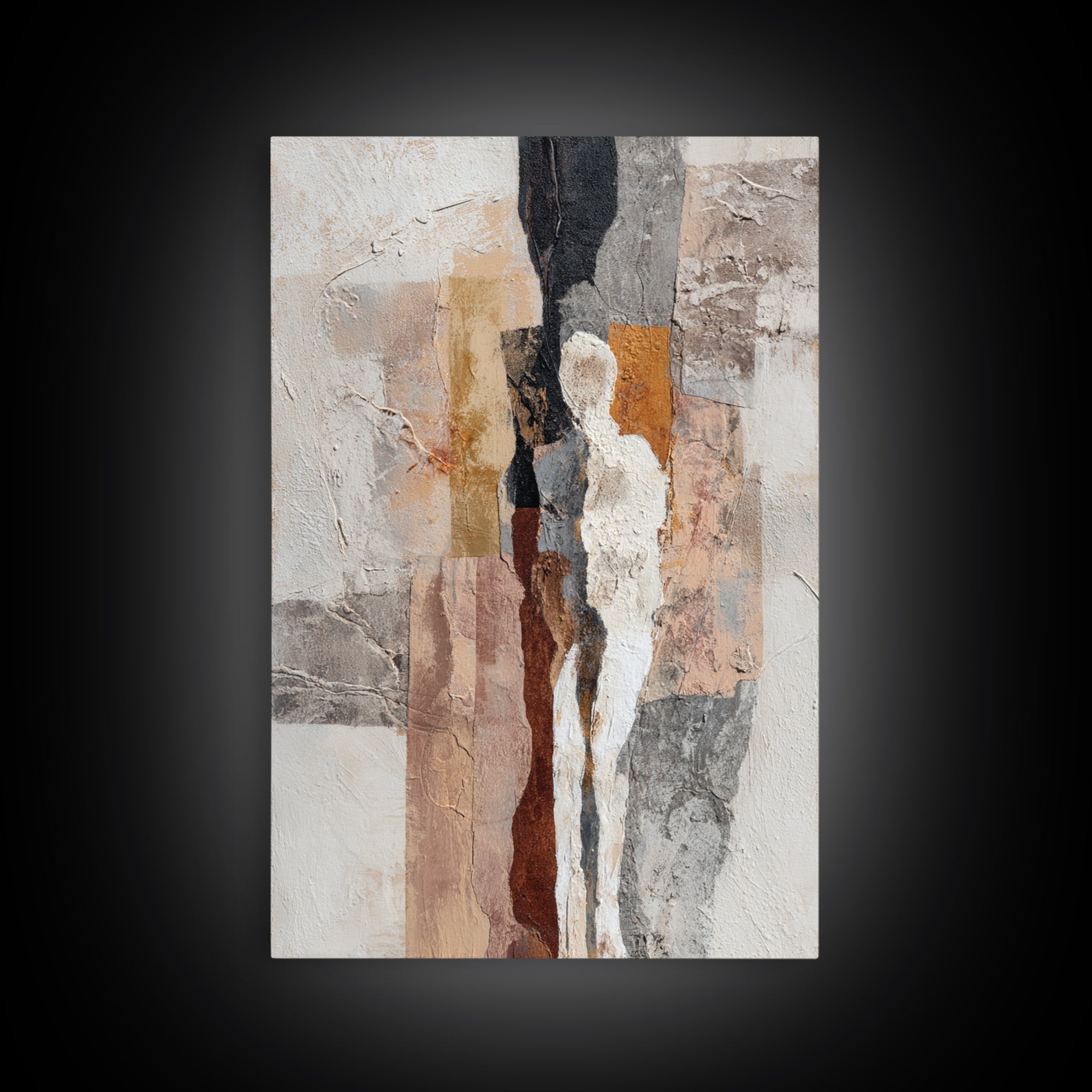 Textured Neutral Abstraction Framed Canvas Print, Art, Art Print, Living Room Decor, Abstract Art, Canvas Wall Art, ART-2x3-69