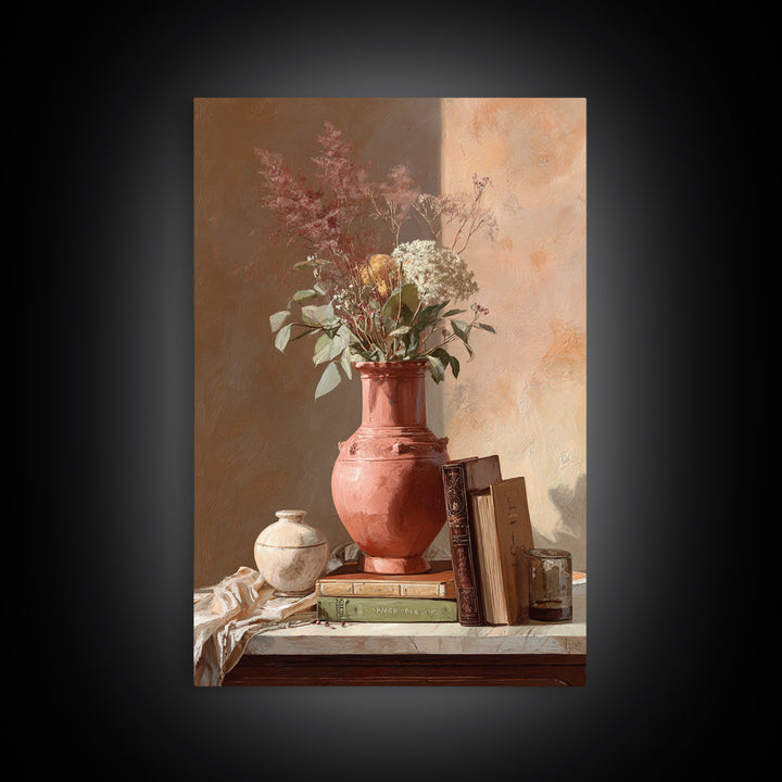 Sunlit Interior Still Life Canvas Print, Art, Textured Painting, Living Room Decor, Fine Art, Digital Wall Art, ART-2x3-70