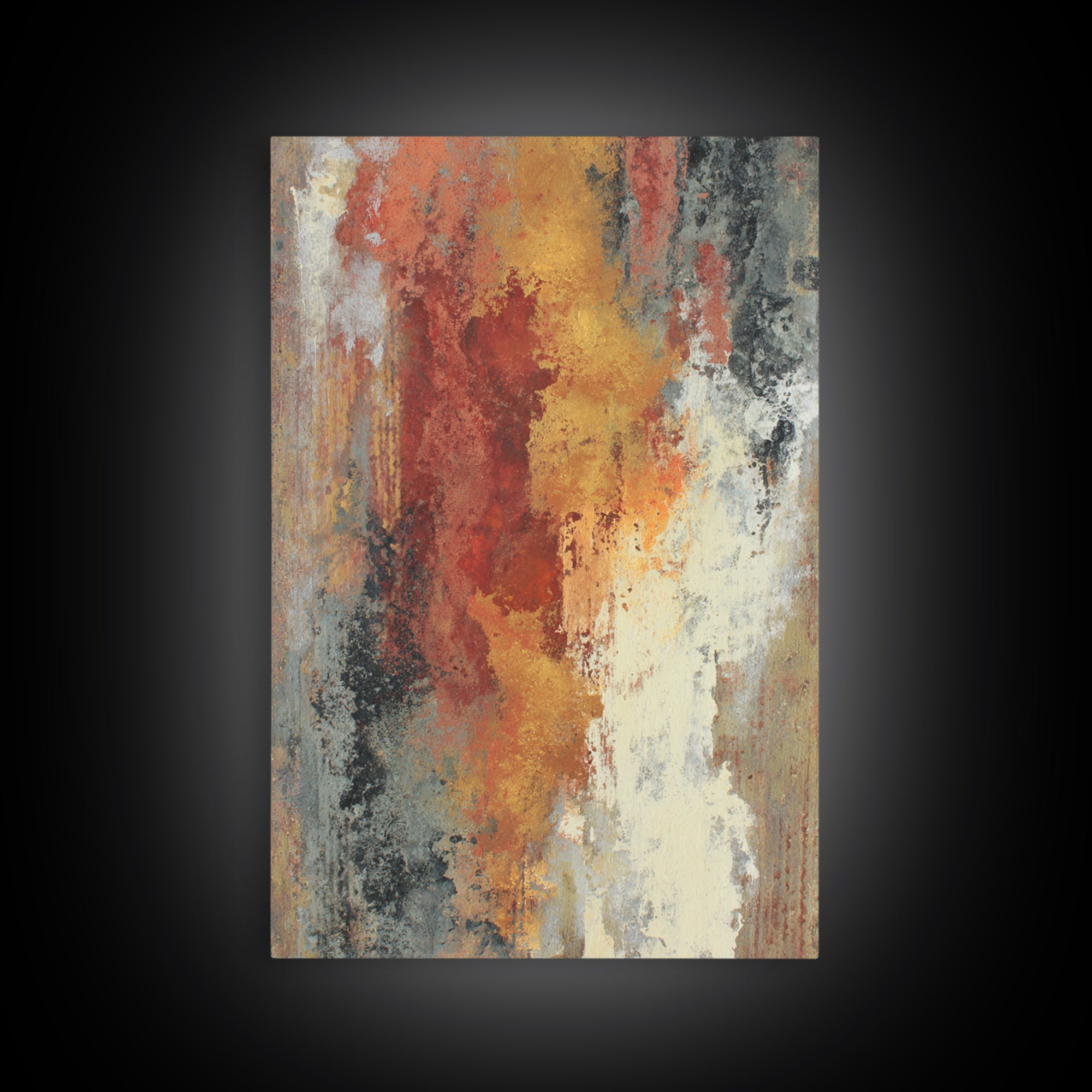 Contemporary Abstract with Layered Pigments and Energetic Canvas Print, Art, Contemporary Art, Living Room Decor, Abstract Art, ART-2x3-82