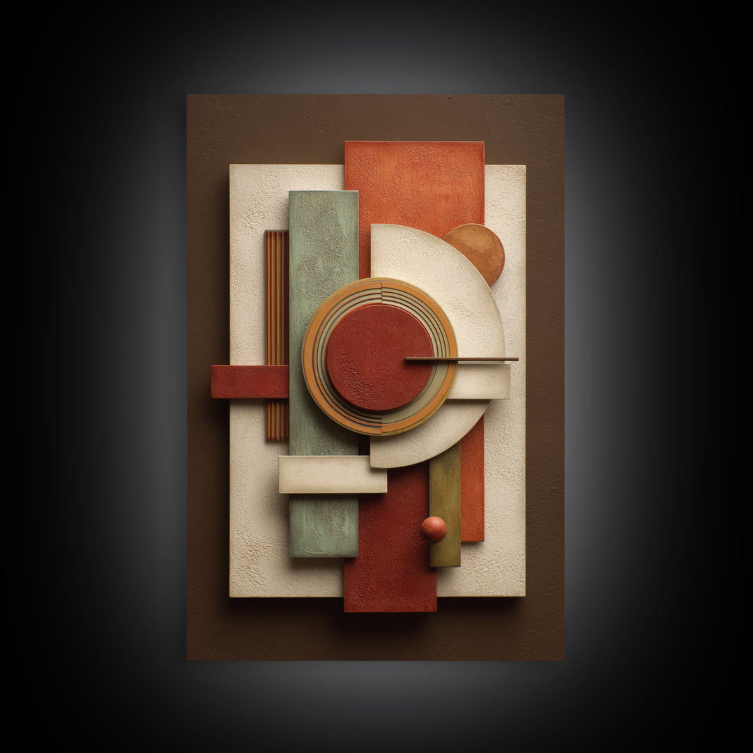 Modern Sculptural Shapes Rendered as Painted Forms Canvas Print, Art, Wall Art, Living Room Decor, Fine Art, ART-2x3-86