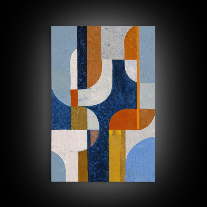 Geometric Color Study Framed Canvas Print, Art, Art Commission, Living Room Decor, Abstract Art, Black Art, Framed Art, ART-2x3-89