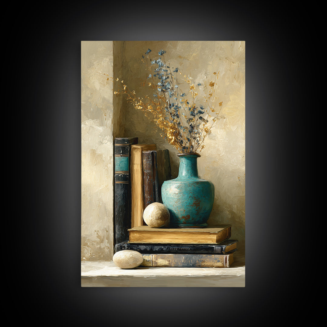 Sunlit Interior Still Life Framed Canvas Print, Art, Art Prints, Living Room Decor, Fine Art, Framed Wall Art, ART-2x3-94
