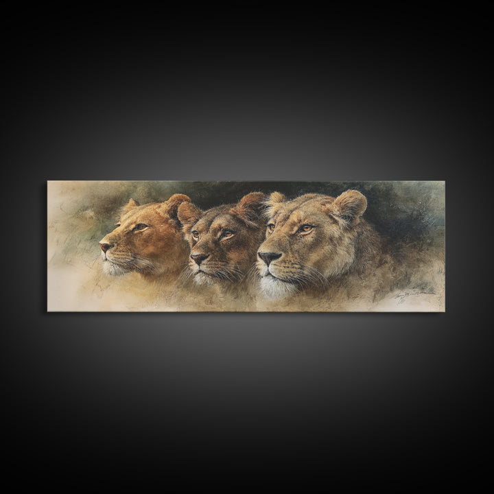 Elegant Animal Portrait Framed Canvas Print, Art, Textured Painting, Living Room Decor, Fine Art, Digital Wall Art, ART-3x1-10
