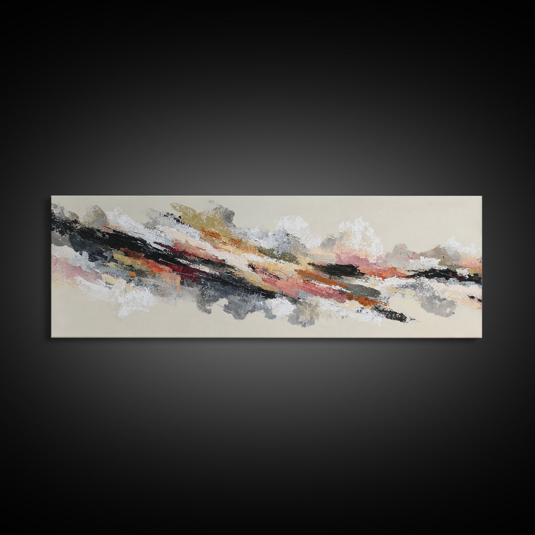 Contemporary Abstract with Layered Pigments and Energetic Canvas Print, Art, Digital Art, Living Room Decor, ART-3x1-18