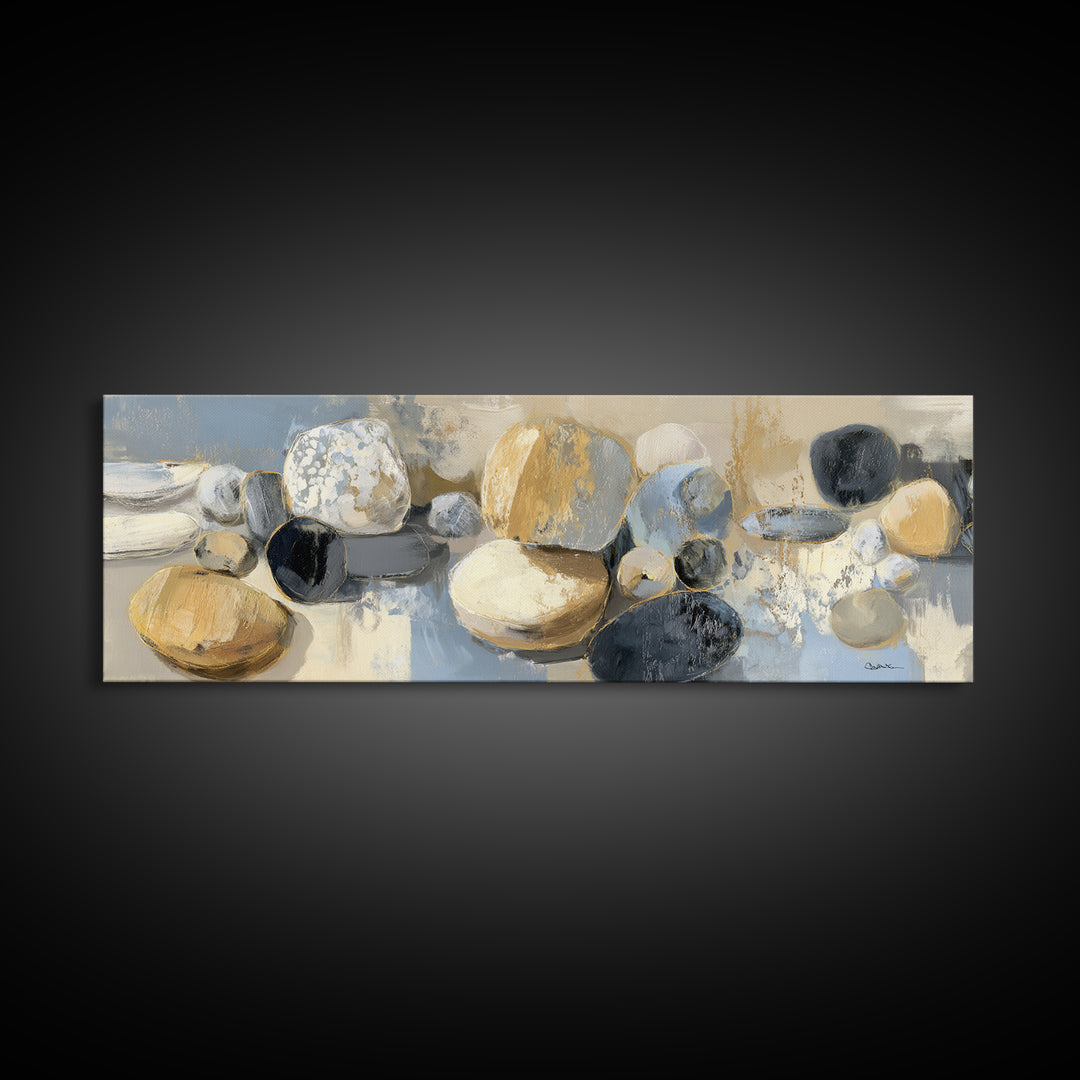 Modern Sculptural Shapes Rendered as Painted Forms Canvas Print, Art, Wall Decor, Living Room Decor, Fine Art, ART-3x1-22