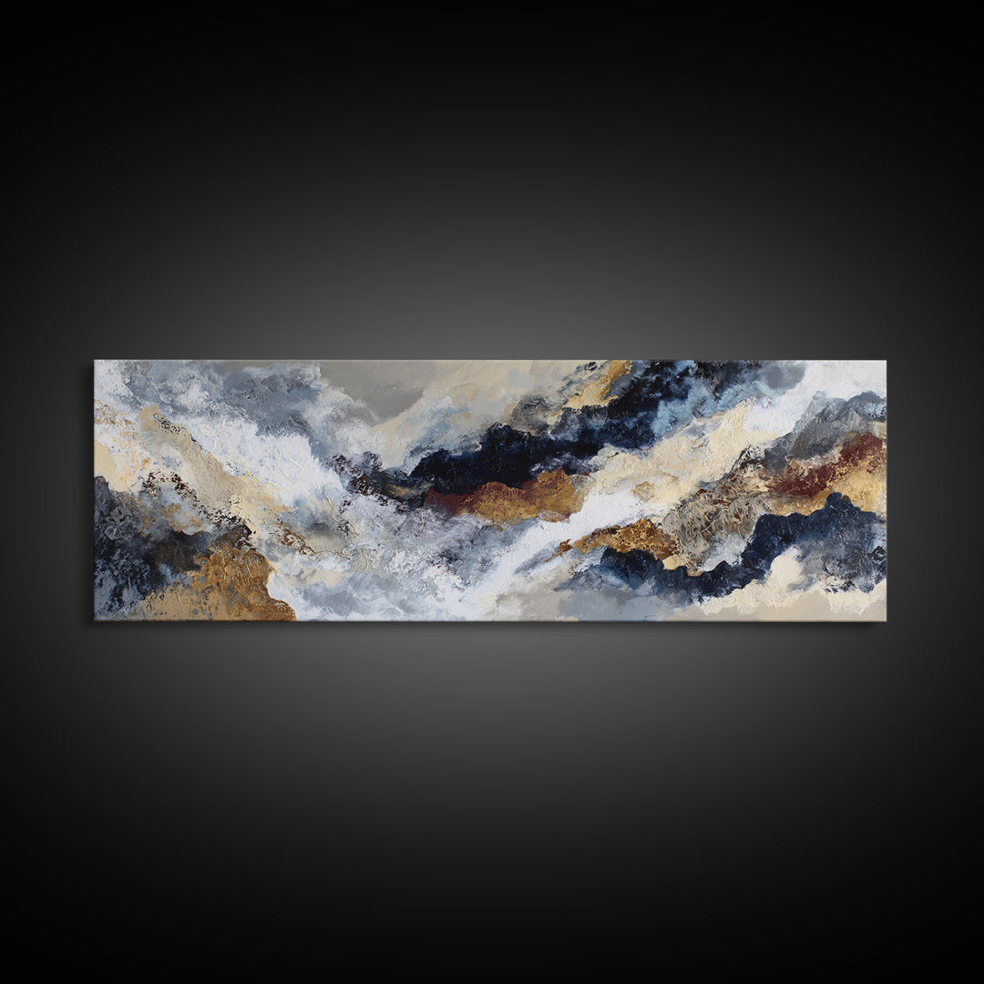 Textured Neutral Abstraction Canvas Print, Art, Art Commission, Living Room Decor, Fine Art, Black Art, Framed Art, ART-3x1-29