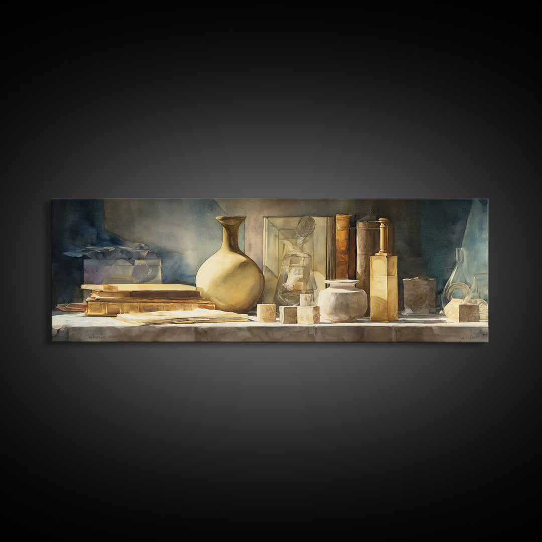 Sunlit Interior Still Life Canvas Print, Art, Room Decor, Living Room Decor, Fine Art, Art Commission, Digital Wall Art, ART-3x1-30