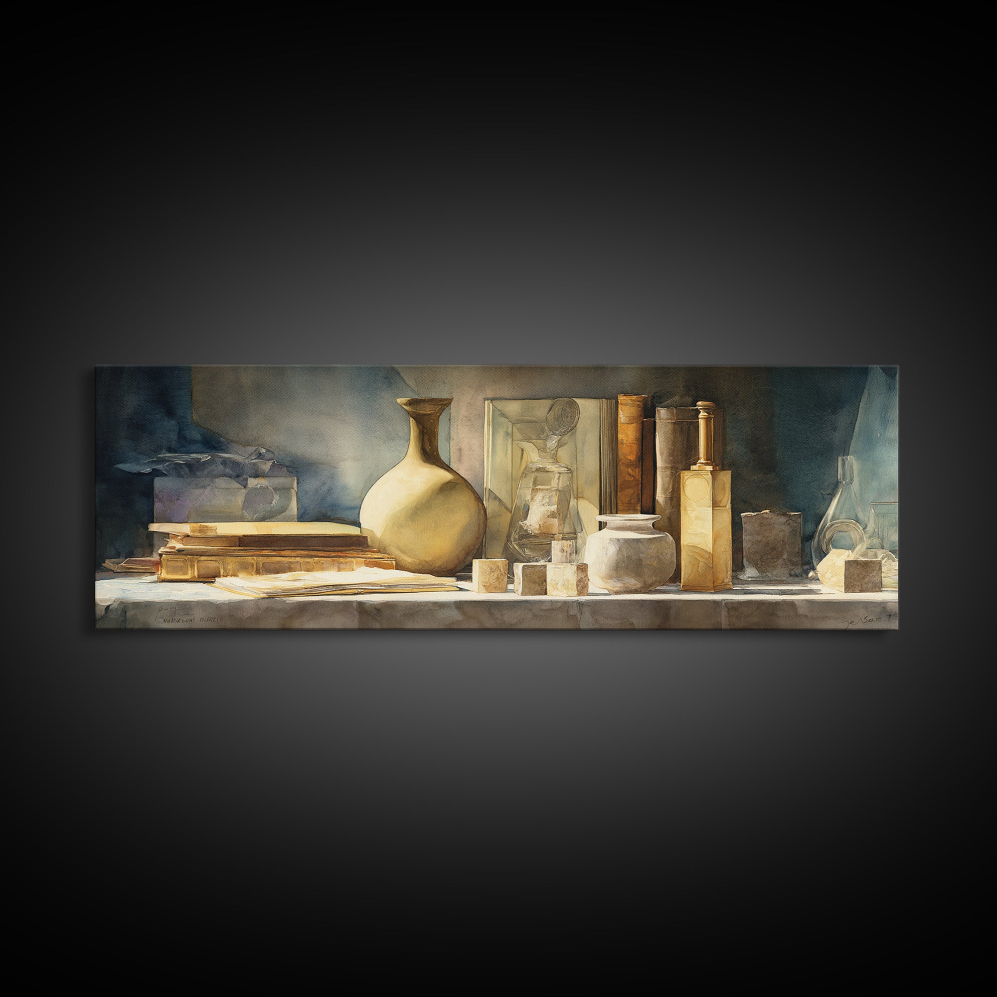 Sunlit Interior Still Life Canvas Print, Art, Room Decor, Living Room Decor, Fine Art, Art Commission, Digital Wall Art, ART-3x1-30