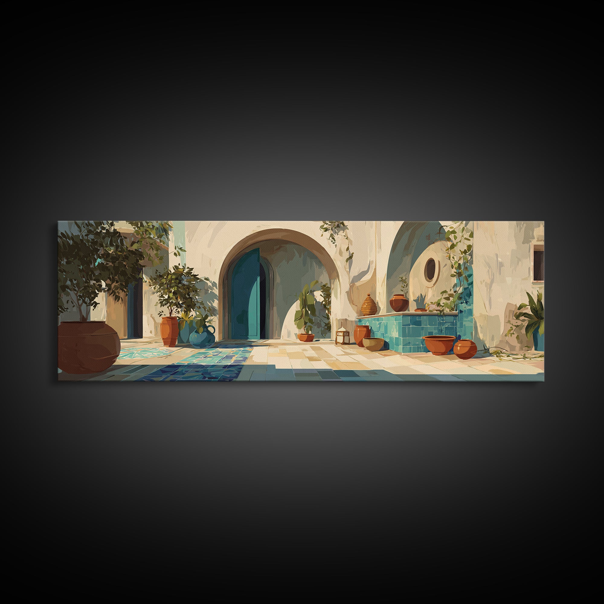 Architectural Archway in Warm Mediterranean Light Canvas Print, Art, Art Print, Living Room Decor, Fine Art, ART-3x1-38