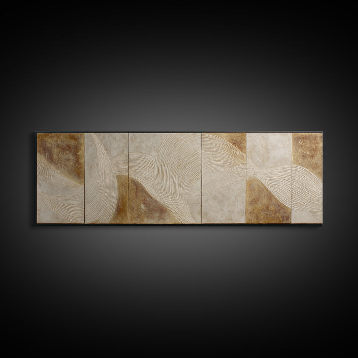 Textured Neutral Abstraction Framed Canvas Print, Art, Art Nouveau, Living Room Decor, Fine Art, Abstract Wall Art, ART-3x1-53