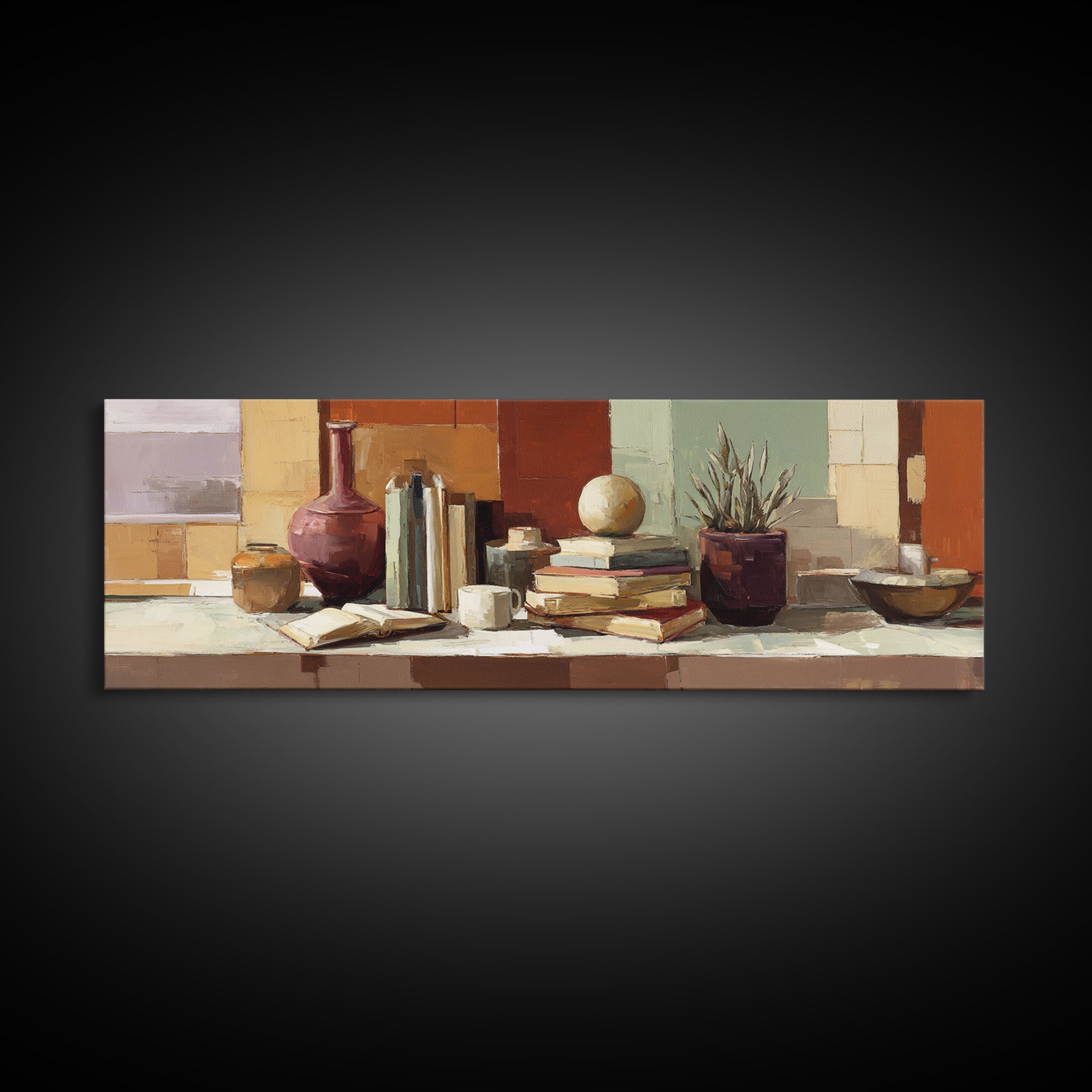 Sunlit Interior Still Life Canvas Print, Art, Ai Art, Living Room Decor, Fine Art, Home Decor, Gallery Decor, ART-3x1-54
