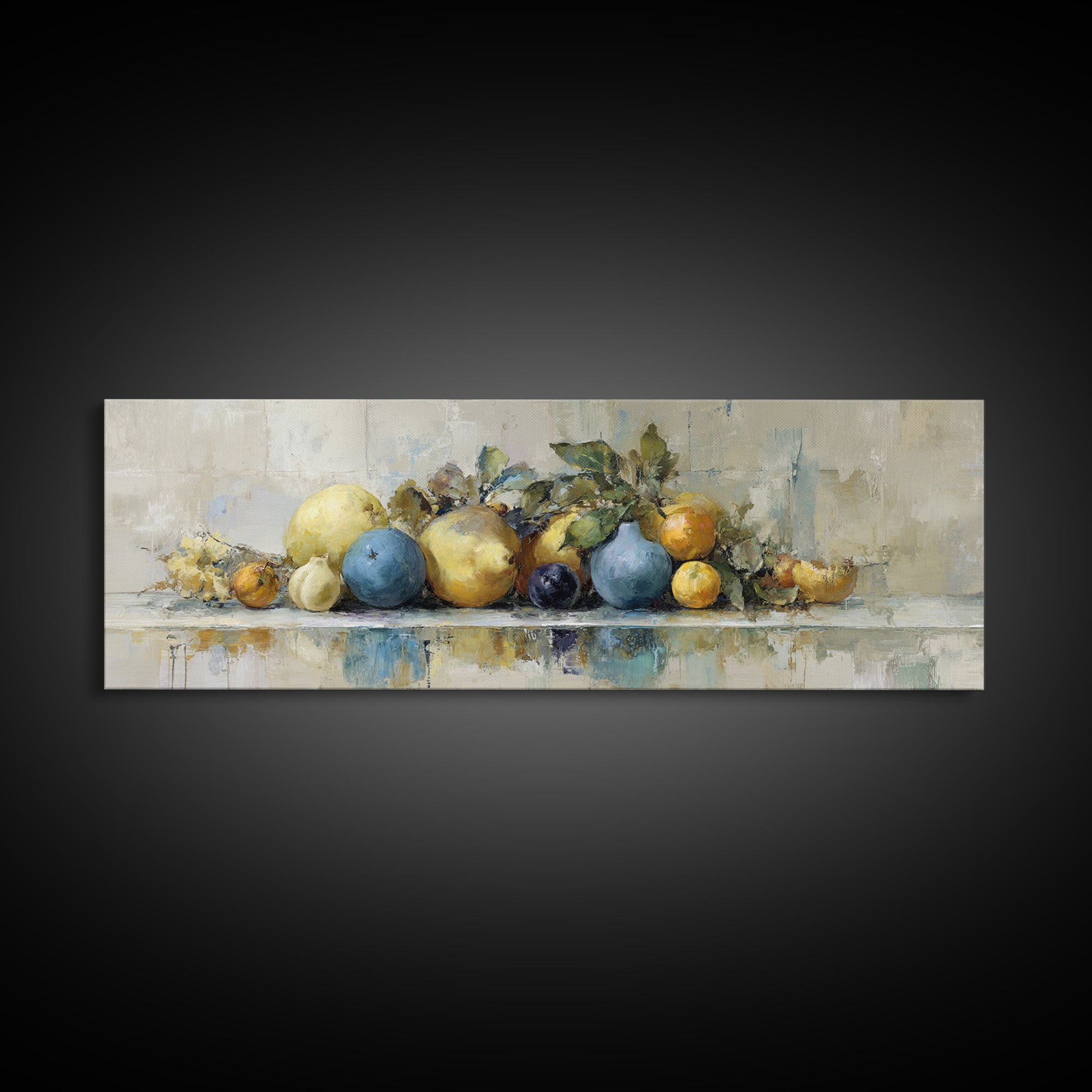 Bold Pop Fruit Composition Framed Canvas Print, Art, Luxury Decor, Living Room Decor, Fine Art, Metal Wall Art, ART-3x1-56