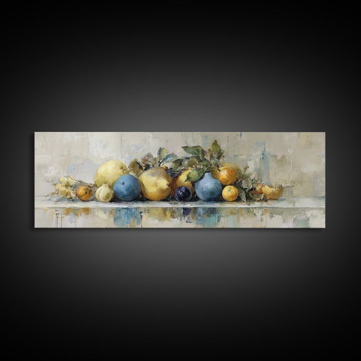 Bold Pop Fruit Composition Framed Canvas Print, Art, Luxury Decor, Living Room Decor, Fine Art, Metal Wall Art, ART-3x1-56