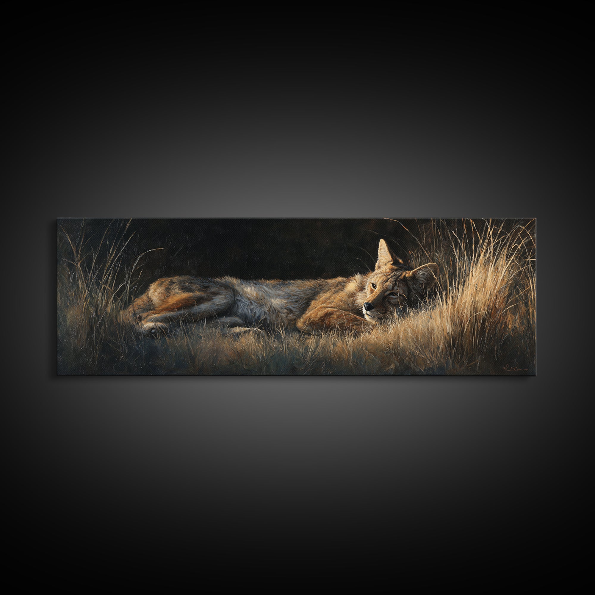 Elegant Animal Portrait Framed Canvas Print, Art, Art Commission, Living Room Decor, Fine Art, Black Art, Framed Art, ART-3x1-58