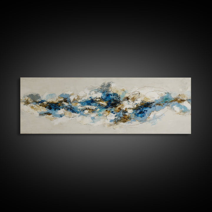 Abstract Water Forms Framed Canvas Print, Art, Textured Painting, Living Room Decor, Abstract Art, Digital Wall Art, ART-3x1-59