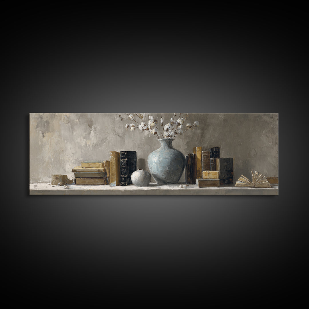 Sunlit Interior Still Life Canvas Print, Art, Canvas Art, Living Room Decor, Fine Art, Horizontal Wall Art, Home Decor, ART-3x1-6
