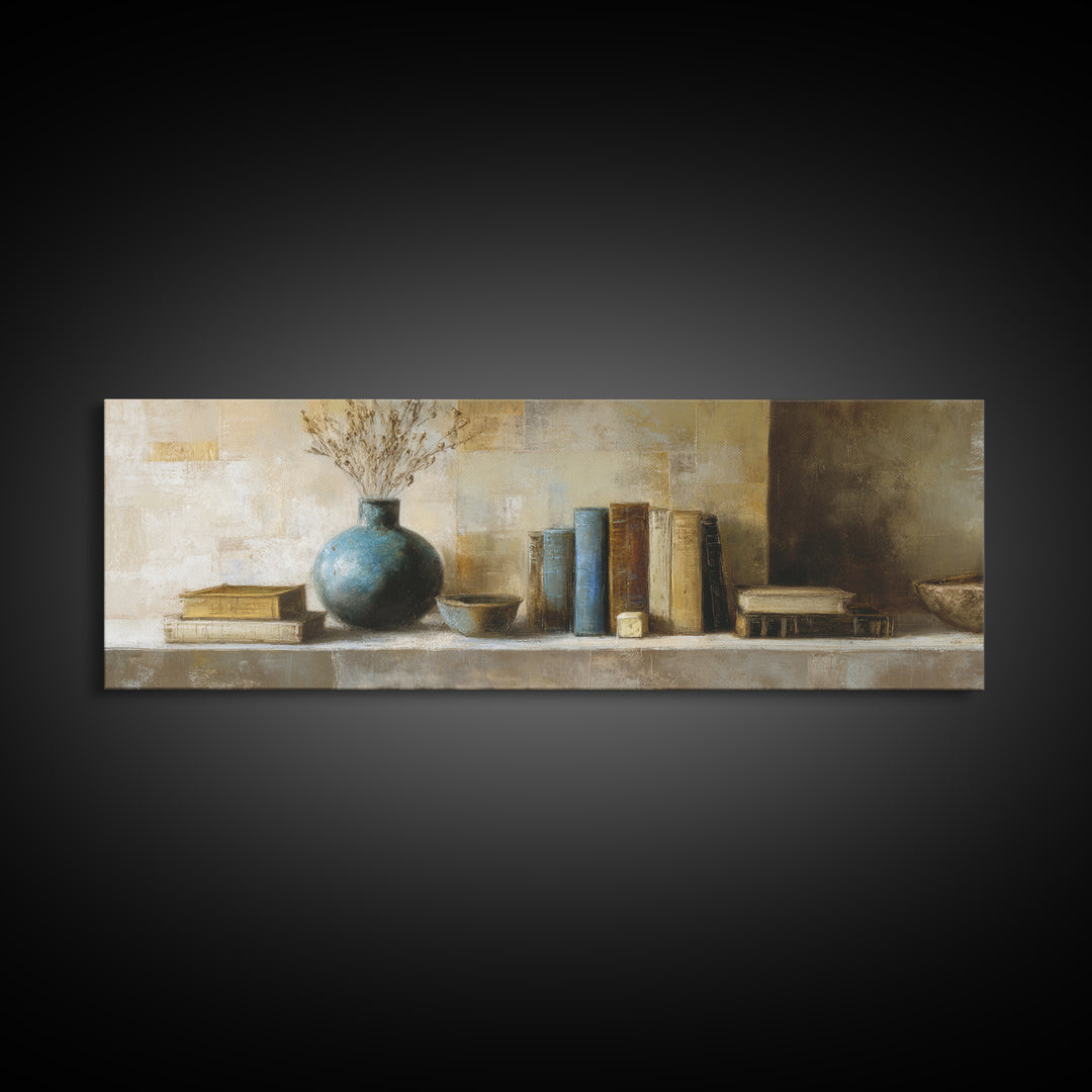 Sunlit Interior Still Life Canvas Print, Art, Textured Painting, Living Room Decor, Fine Art, Digital Wall Art, ART-3x1-78