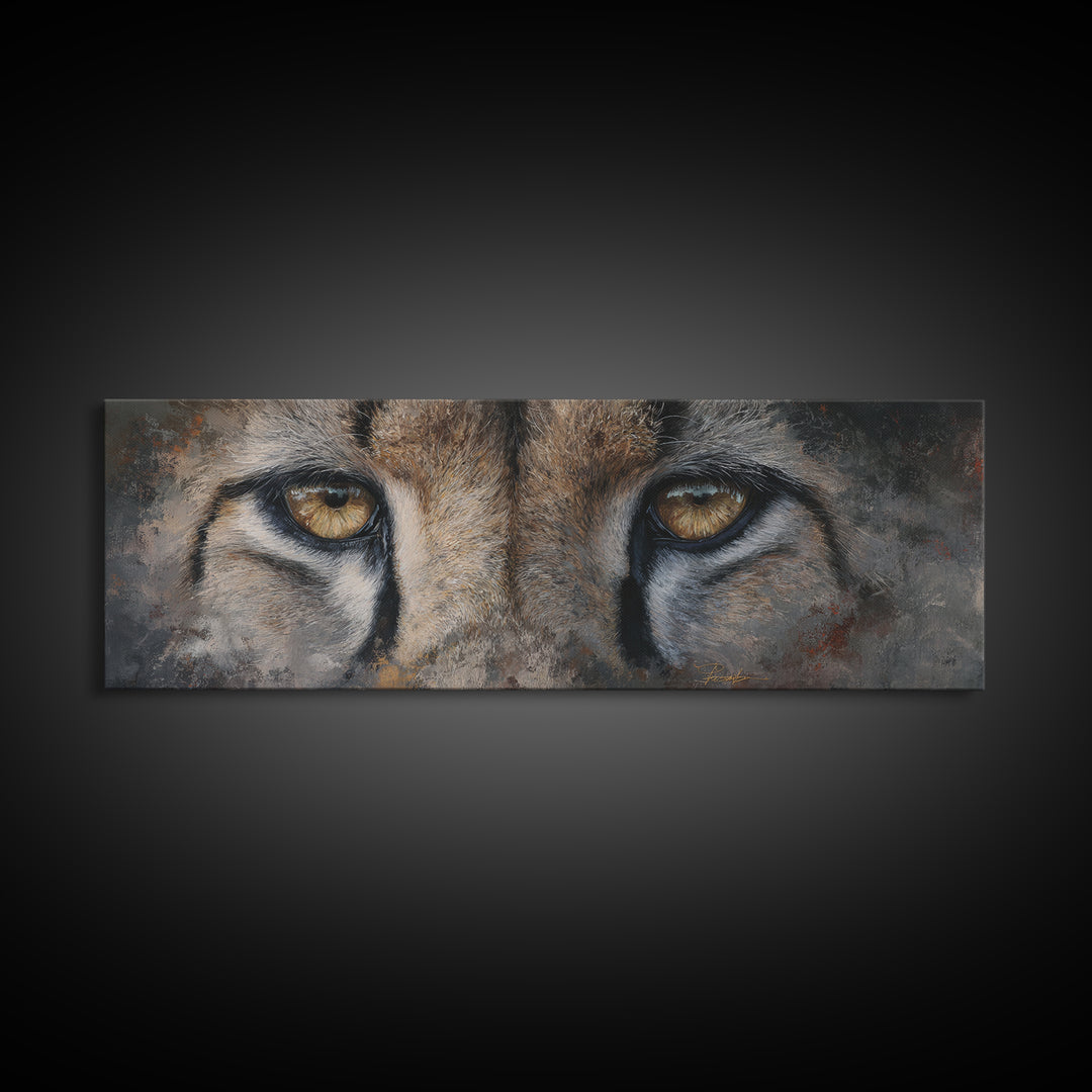 Elegant Animal Portrait Framed Canvas Print, Art, Art Commission, Living Room Decor, Fine Art, Black Art, Framed Art, ART-3x1-82