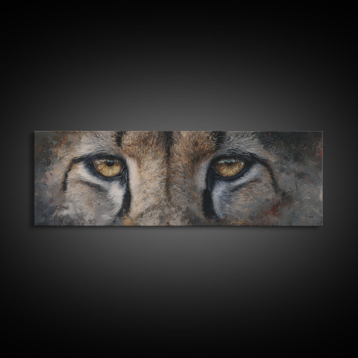 Elegant Animal Portrait Framed Canvas Print, Art, Art Commission, Living Room Decor, Fine Art, Black Art, Framed Art, ART-3x1-82
