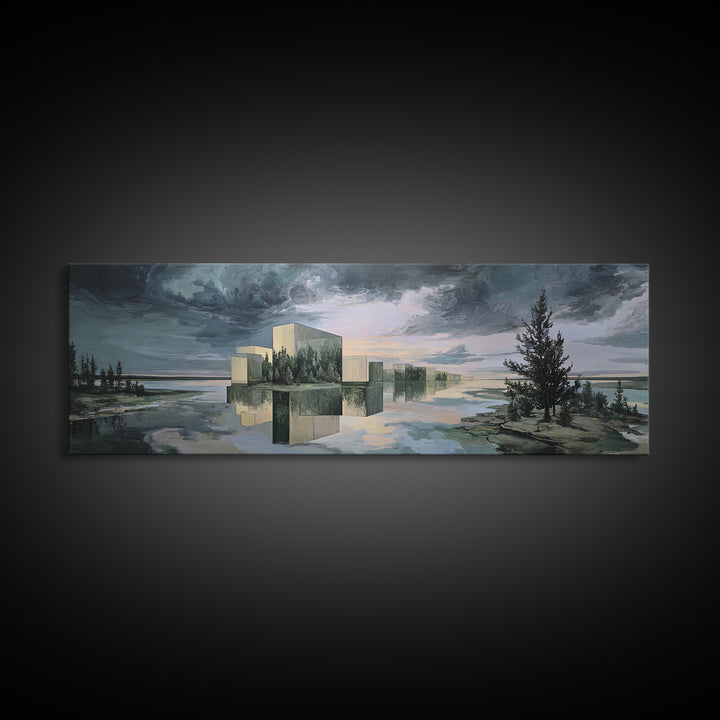 Surreal Dream Landscape Framed Canvas Print, Art, Gallery Decor, Living Room Decor, Oil Painting, Contemporary Art, ART-3x1-99