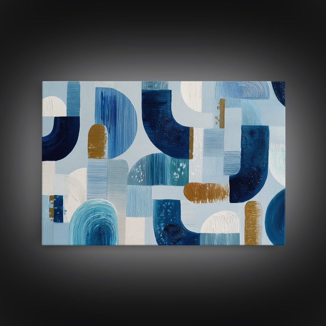 Abstract Water Forms Framed Canvas Print, Art, Wall Art Prints, Living Room Decor, Fine Art, Ai Art, Textured Wall Art, ART-3x2-23