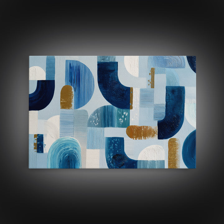 Abstract Water Forms Framed Canvas Print, Art, Wall Art Prints, Living Room Decor, Fine Art, Ai Art, Textured Wall Art, ART-3x2-23